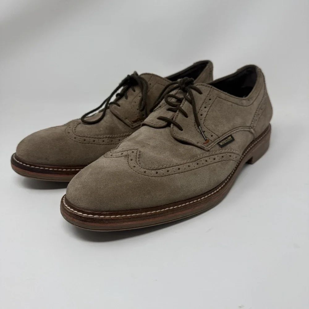 Mephisto Air-Jet Dress Shoes Mens Size 11 Brown Suede Wingtip Oxford‎ Brogue